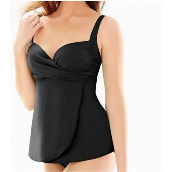 Soma Other - Soma Black Swim Criss Cross Tankini Top Size 36C NWT